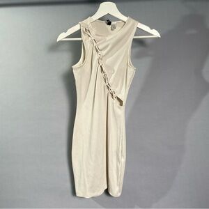 H&M Cut Out Cream Sleeveless Dress